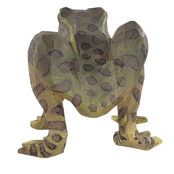 Arthur Shoemaker Frog Toad Wood Carved Miniature Animal Folk Art Vintage 1979 - Picture 5 of 8